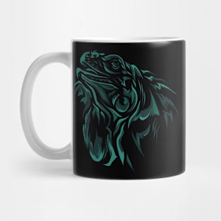 dark iguanas head Mug